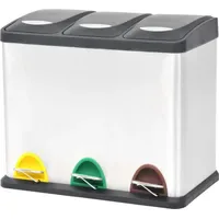 VidaXL Recycling Treteimer 24 l Silber