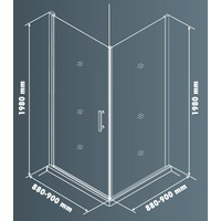 Primaster Easy 6 Eckdusche mit Pivot-Tür 90 x 90