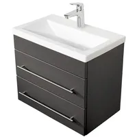 Lomadox Badezimmer Waschtisch mit Unterschrank in anthrazit mit Softclose