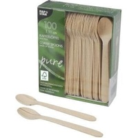 Papstar Einweg-Kaffeelöffel pure, Holz, 100 St.