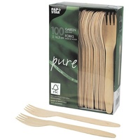 Papstar Gabeln, Holz "pure" 16,5 cm