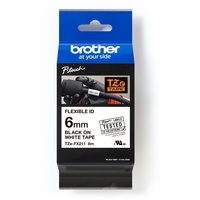 Brother TZE-FX211 6mm schwarz auf weiß