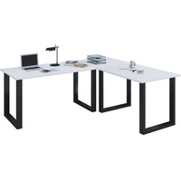 VCM Eckschreibtisch Lona Tiefe 50 U Alu Schwarz
