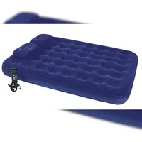 BESTWAY Luftbett mit Kissen & Luftpumpe Beflockt 203×152×22 cm