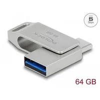 DeLock SuperSpeed USB Stick 64GB, USB-A 3.0/USB-C 3.0 (54075)