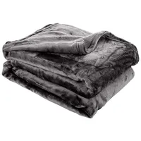 DUNLOPILLO Premium Kuscheldecke Platingrau - extra weich satiniert -