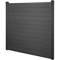 Mendler WPC-Sichtschutz Sarthe, Windschutz Zaun, WPC-Pfosten ~ Basiselement, 1,95m