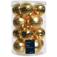Kaemingk 16 Christbaumkugeln Glas 8cm Gold