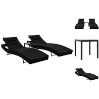 VidaXL Sonnenliegen Set 3-tlg. schwarz 44893