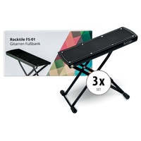 Rocktile Gitarrenfußbank schwarz 3x Set