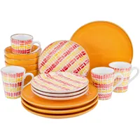 CreaTable Marbella Kombiservice orange Steingut, 16 Stück)