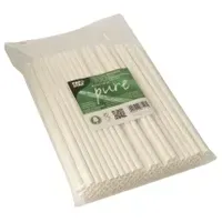 Papstar Trinkhalme pure weiss 20cm 100 Stück