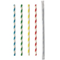Papstar Trinkhalme, Papier Ø 6 mm, 20 cm farbig