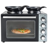 Bestron Kleinküche (Grill - Backofen mit Doppelkochplatte, Inkl. Drehspiess