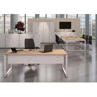 BISLEY Schreibtisch Cito BxTxH 220x80x74cm buche Gestell verkehrsweiß