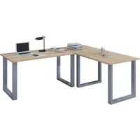 VCM Eckschreibtisch Lona Eiche / Braun