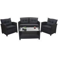 Mendler XXL Poly-Rattan Garnitur HWC-F10, Balkon-/Garten-/Lounge-Set Sitzgruppe, Sofa Sessel
