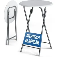 CASARIA Stehtisch Ø 60 x 110 cm weiß klappbar