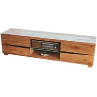 KAWOLA YOSHA Lowboard 200x52x45 cm Braun/Glas Holz