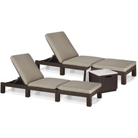 ALLIBERT Sonnenliege Gartenliege 2er Set Allibert Daytona Polyrattan Rattanoptik