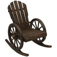 Outsunny Schaukelstuhl Holz 88 x 92 x 68 cm