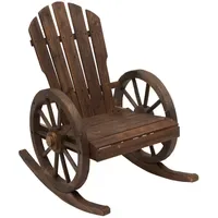 Outsunny Schaukelstuhl Holz 88 x 92 x 68 cm
