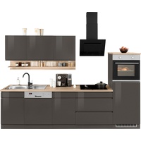 Kochstation Küchenzeile Virginia, mit E-Geräten, Breite 300 cm, grau