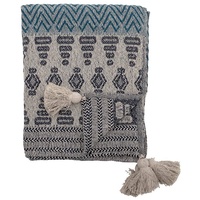 Bloomingville Milas Throw 130 x 160 cm blue