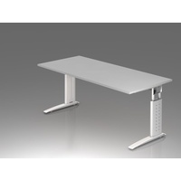 Hammerbacher Schreibtisch C-Fuß 180x80cm Grau/Weiß
