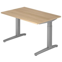 Hammerbacher Schreibtisch, C-Fuß 200x100cm Eiche/Graphit