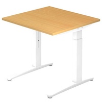 Hammerbacher Schreibtisch C-Fuß 80x80cm Buche/Weiß