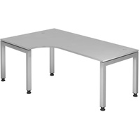 Hammerbacher Eckschreibtisch VJS82/5 lichtgrau/silber