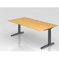 Hammerbacher Schreibtisch, C-Fuß 200x100cm Buche/Graphit