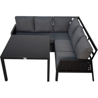 Jet-Line Gartenlounge ARIANA schwarz 3-Teilig mit Kissen Garten Terrasse