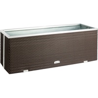 Wilk Polyrattan-Pflanzgefäß 98 cm x 25 cm Braun mit