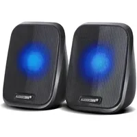 Audiocore AC835 2.0 Stereo-Lautsprecher mit LED-Hintergrundbeluchtung für PC Laptop