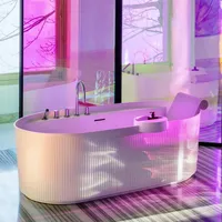 Laufen Sonar freistehende Oval-Badewanne H2213420000001 ohne Hahnloch, 160x81,5cm, mit