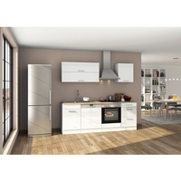 Held Küchenzeile Mailand 220 cm weiß hochglanz/weiß