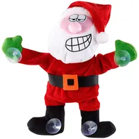 Infactory Singender & tanzender Weihnachtsmann mit Saugnäpfen & Geräusch-Sensor