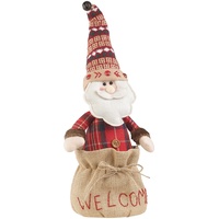 Infactory Weihnachtsmann-Türstopper, "Welcome"-Schriftzug, Sandfüllung, 1,1 kg