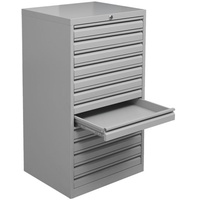 Gürkan Schubladenschrank lichtgrau 13 Schubladen 53,0 x 43,0 x