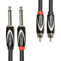 Roland Black-Serie Dual-Verbindungskabel – 6,3-mm-Klinke auf Cinch, Länge: 4,5m