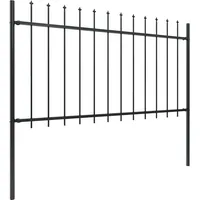 VidaXL Gartenzaun mit Speerspitzen Stahl 1,7 x 1 m