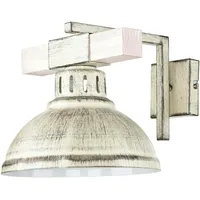Licht-Erlebnisse Wandlampe in Shabby Weiß Holz E27