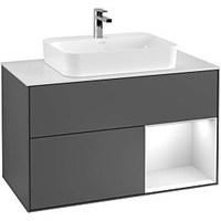 Villeroy & Boch Finion Waschtischunterschrank F372GMHG 100cm, Abdeckplatte black