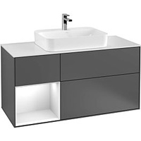 Villeroy & Boch Finion Waschtischunterschrank F411MTGF 120cm, Abdeckplatte white