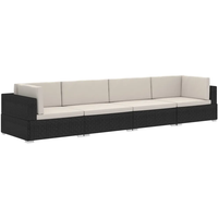 VidaXL Garten-Sofagarnitur schwarz/cremeweiß 47268