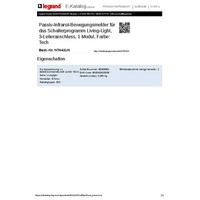 Legrand NT4431N Living Light Bewegungsmelder 1-Modulig Tech