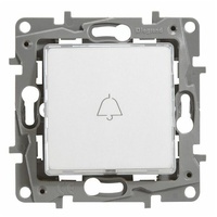 Legrand Taster beleuchtet mit Beschriftungsfeld Spreizkralle Farbe: Ultraweiß