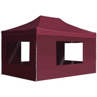 VidaXL Profi-Partyzelt Faltbar 4,5 x 3 m Weinrot inkl.